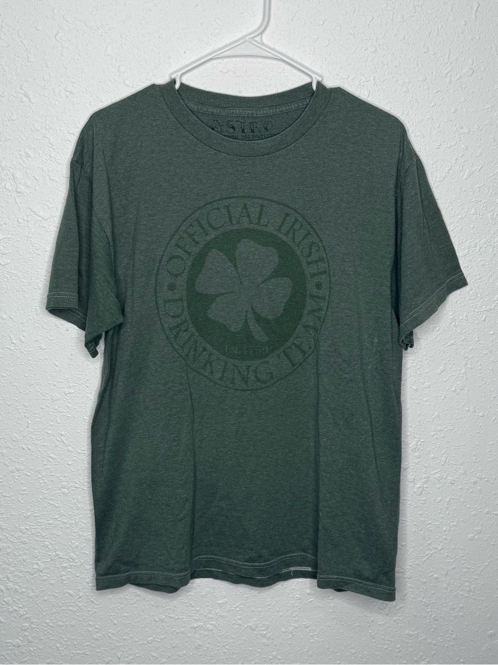 Astr Men's Dark Green Shamrock Graphic Tee